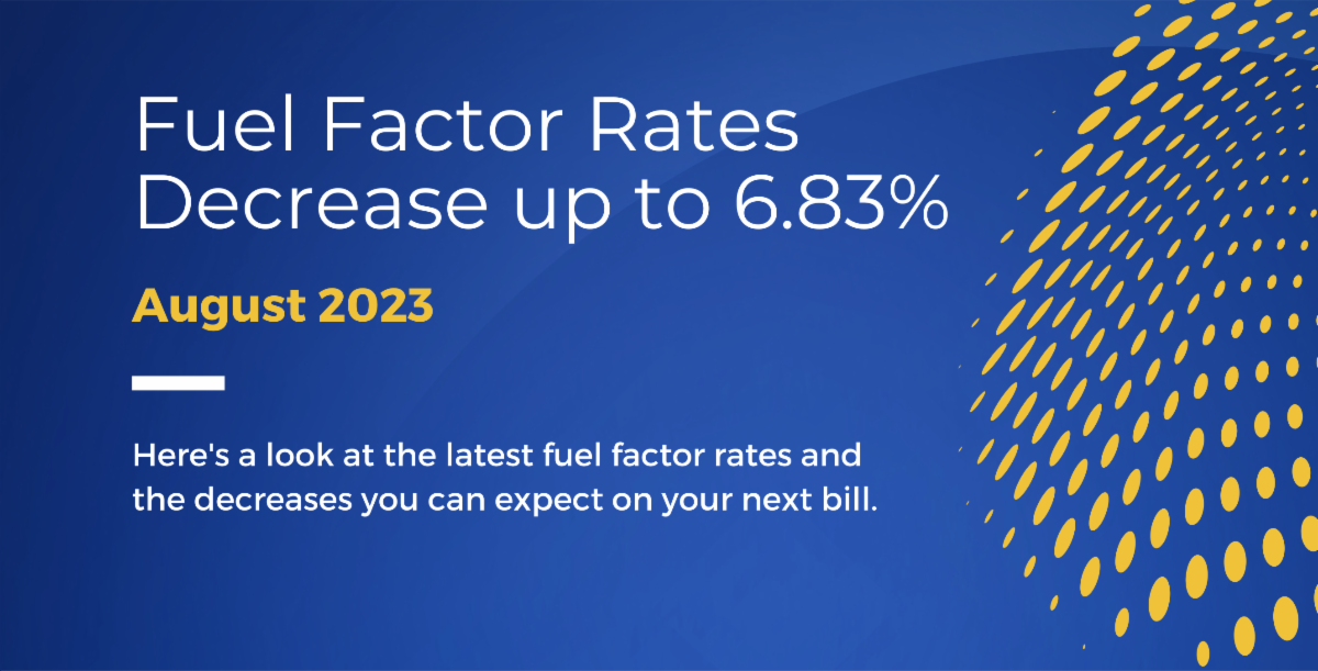 Fuel Factor Rates Decrease up to 6.83%: August 2023