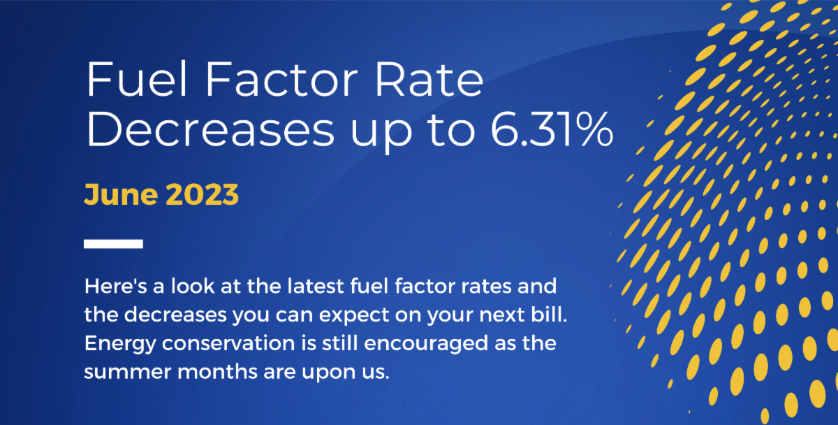 Fuel Factor Rates Decrease up to 6.31%: June 2023